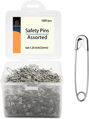 1000 piezas de alfileres de seguridad, alfileres de seguridad de 32 mm al por mayor, resistentes al óxido, paquete variado resistente, perfecto para