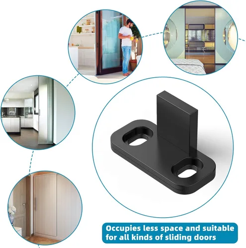 Miniatura 4 de Hotop Guía de piso para puerta de granero, guía inferior para puerta corredera, montaje en el suelo, herrajes de armario deslizantes, de plástico