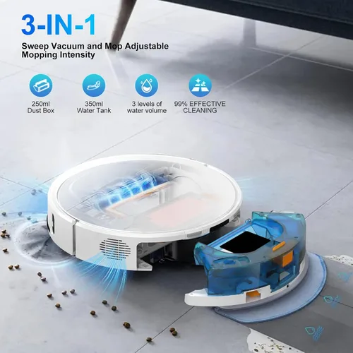 Miniatura 5 de Robot aspirador y trapeador autovaciado hasta 8000 Pa Robot Aspiradora de 60 días Limpieza manos libres 220 minutos de tiempo de funcionamiento
