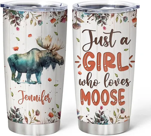 Miniatura 27 de Hyturtle Regalos personalizados para los amantes de los osos – Just A Girl Who Loves Bears - Vaso de acero inoxidable con nombre personalizado de 20
