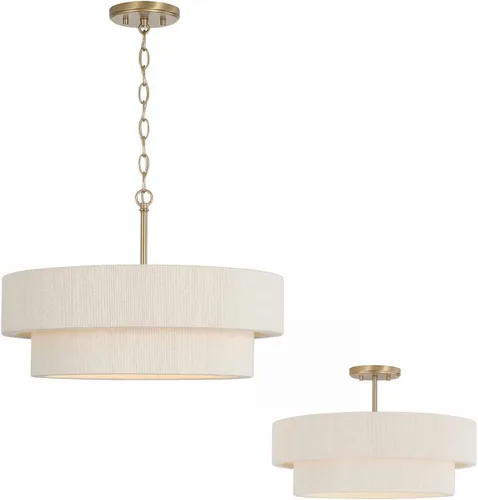 Miniatura 6 de Capital Lighting 349841MA Delaney Lámpara Colgante de Techo Moderna con Tambor de Cuerda Envuelta a Mano, 4 Luces 240 Vatios Totales, 13" Alto x 20