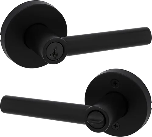 Miniatura 20 de Kwikset Milan - Manija de puerta de paso interior, palanca para puertas de armario y pasillo, manija reversible sin bloqueo, níquel satinado
