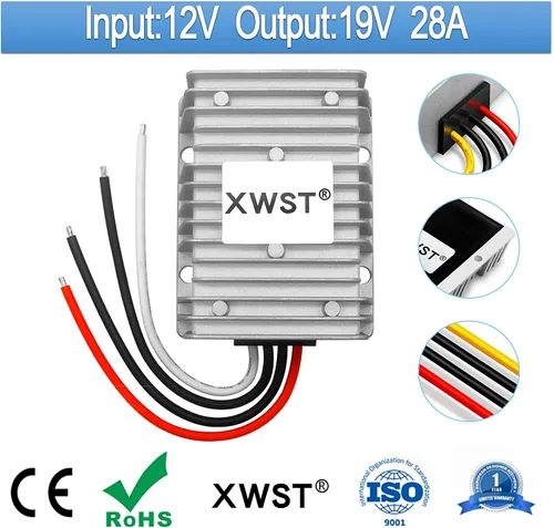 Miniatura 2 de Módulo elevador DC de 12 V a 19 V 28 A, convertidor de impulso 9V-13V a 19V, regulador de voltaje, adaptador de alimentación impermeable 532 W 19 V