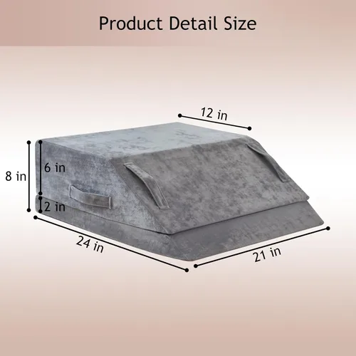 Miniatura 5 de Almohada de cuña para dormir, almohada de cuña para cama después de la cirugía, almohada de espuma viscoelástica de 2 alturas para elevación