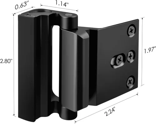 Miniatura 6 de Cerrojo de refuerzo para puerta delantera, cerradura de seguridad a prueba de niños, pestillo de seguridad extra con solapa para puerta superior