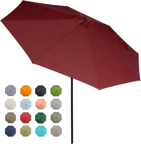 Miniatura 7 de Tempera Patio Market - Sombrilla de mesa para exteriores con botón de inclinación y manivela, sombrilla grande con poste resistente y toldo Ladrillo