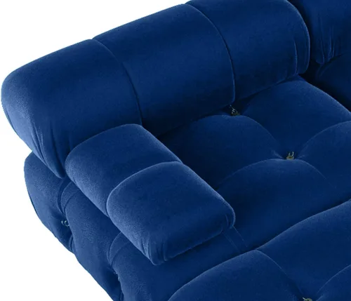 Miniatura 9 de WJShome - Sofá seccional modular con otomano, sofá convertible de 103.95 pulgadas con chaise reversible, sofá minimalista en forma de L de Azul