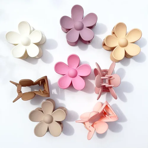 Miniatura 6 de Pinzas para el cabello de flores, 8 unidades, pinzas grandes para mujeres y niñas, cabello grueso y delgado, agarre fuerte, antideslizantes