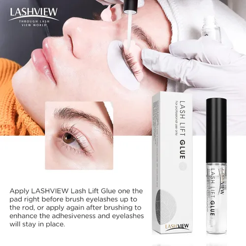 Miniatura 5 de LASHVIEW Pegamento para levantar pestañas, 2 unidades, adhesivo permanente para pestañas, sin irritación e inodoro, 0.2 fl oz*2