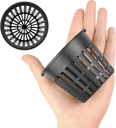 Miniatura 3 de Paquete de 40 macetas de red de 3 pulgadas y 2 pulgadas, macetas de plástico ligeras de red económicas para hidroponía, cultivo en interiores