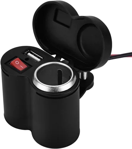 Miniatura 9 de para 12 V. toma de corriente Yctze 12-24V motocicleta impermeable encendedor de cigarrillos enchufe USB toma de corriente toma de corriente