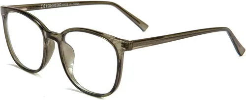 FONHCOO - Lentes con bloqueo de luz azul de moda, redondos, TR90, transparentes, gafas anti UV para computadora para mujeres y hombres Verde oscuro