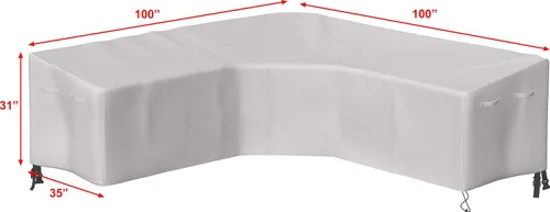 Miniatura 3 de Simple Houseware Funda de sofá modular en forma de V para patio, impermeable, 600D resistente, 100 pulgadas de ancho