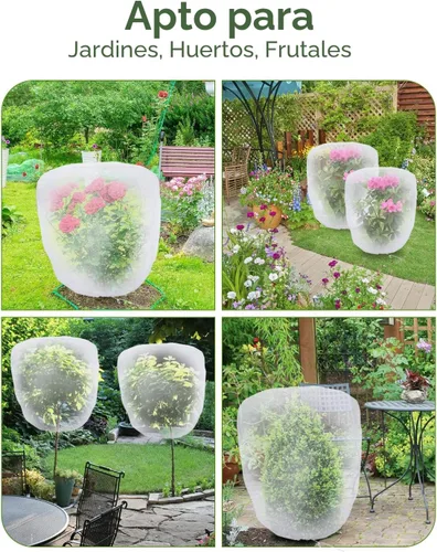 Miniatura 3 de Red para pájaros para protección del jardín, paquete de 4 redes de jardín barrera de plagas con cordón, mosquitero para tomates, cubierta protectora