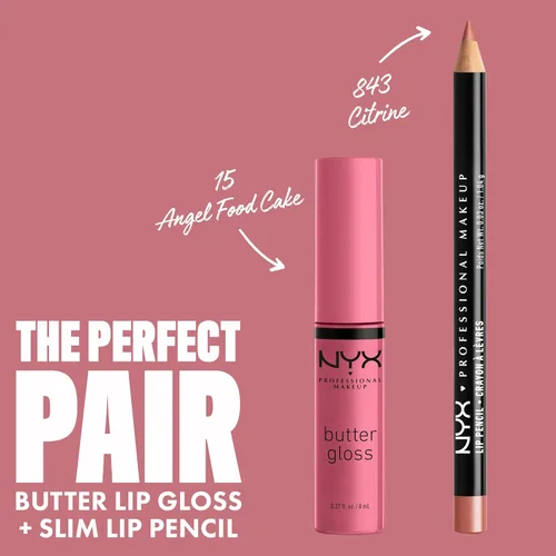 Miniatura 4 de NYX MAQUILLAJE PROFESIONAL Brillo de mantequilla, brillo labial no pegajoso - pastel comida de ángel (malva verdadera)