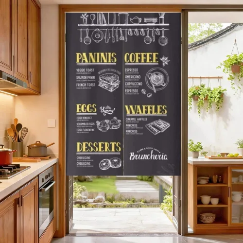 MYRU Noren - Cortina japonesa para restaurante, armario, puerta, entrada, Feng Shui, cortina de puerta (gris oscuro, 33.5 x 59 pulgadas)