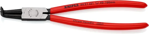 KNIPEX Herramientas - Alicates Circlip, Interno, 90 grados en ángulo, punta forjada, 1 37/64"-3 15/16" diámetro del diámetro (4421J31), 8.50 rojo y