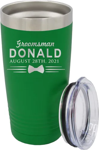 Miniatura 21 de Vaso de padrinos de boda grabado personalizado, taza de acero inoxidable aislada personalizada para padrino de boda, despedida de soltero, boda