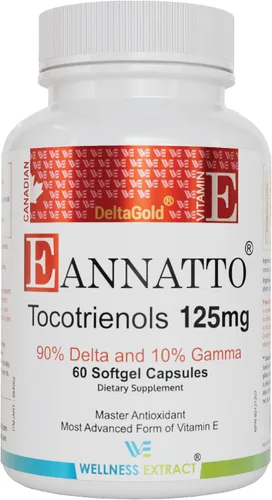 Miniatura 9 de WELLNESS EXTRACT Eannatto Tocotrienoles Suplementos de vitamina E sin tocoferol, sin OMG, sin gluten y antioxidante (125 mg 30 cápsulas blandas)