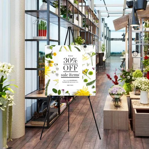 Miniatura 8 de REALlWAY - Caballete plegable de 63 pulgadas para exhibición, caballete de piso ajustable para artes, imágenes, pinturas, caballete telescópico