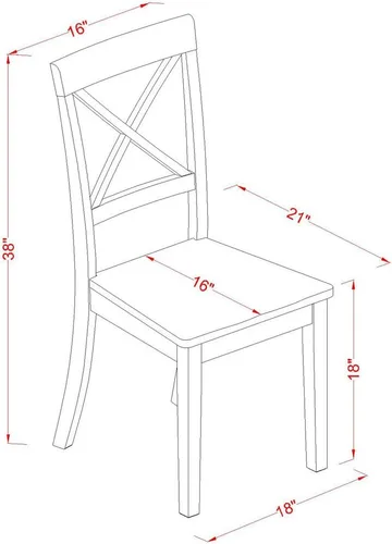 Miniatura 8 de East West Furniture LGBO7-LWH-W - Juego de cocina de 7 piezas que consta de una mesa rectangular con hojas de mariposa y 6 sillas de comedor, 42 x