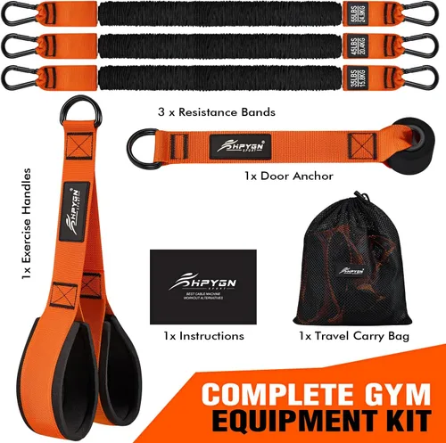 Miniatura 7 de HPYGN Bandas de resistencia para entrenamiento de brazos, bíceps, tríceps, espalda, abdominales, hombros, bandas de ejercicio resistentes con asas