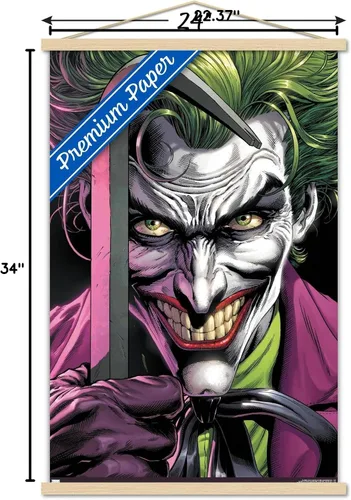 Miniatura 7 de Trends International DC Comics The Joker - Póster de pared con barra de palanca, 22.37 x 34.00 pulgadas, paquete de impresión premium y colgador
