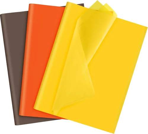 Miniatura 12 de NEBURORA Juego de 60 hojas de papel de seda marrón surtido, papel de envoltura de regalo, marrón retro, 3 colores para cosecha de otoño, vacaciones