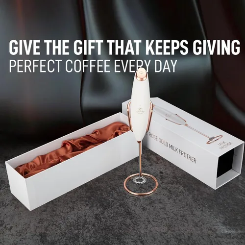 Miniatura 480 de Zulay Milk Boss Espumador de leche potente manual, hace espuma para latte, batidor para mezclar bebidas, café, miniespumador para capuchino, frappé
