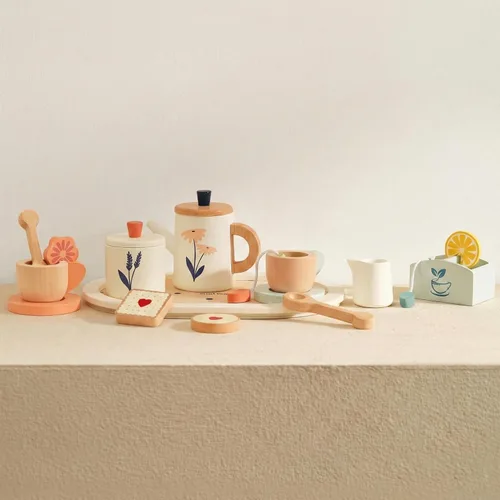 Miniatura 8 de PairPear Cocina de Juego para Niños, Cocina de Juego Grande de Madera Natural para Niños con Accesorios de Simulación con Manualidades DIY