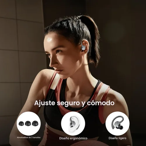 Miniatura 9 de sprtoybat Auriculares sobre la oreja con gancho, auriculares inalámbricos deportivos Bluetooth 5.4 2026, pantalla LED de 68 horas de reproducción