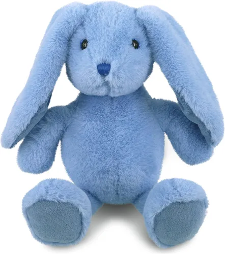 DolliBu Peluche de conejo azul bebé, animal de peluche súper suave, adorable juguete realista de conejo para niños y niñas, bonito conejo de peluche