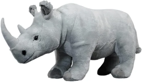 FRANKIEZHOU Juguete de peluche realista de rinoceronte de 15 pulgadas, color gris claro, juguete suave para abrazar para niños, decoración del hogar