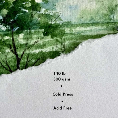 Miniatura 2 de tumuarta Cuaderno de Acuarela Cuadrado, 5.5x5”, 140 LB, 300 GSM, Papel de Algodón, Prensado en Frío, 24 Hojas, 48 Páginas, Libros de Papel de Gris
