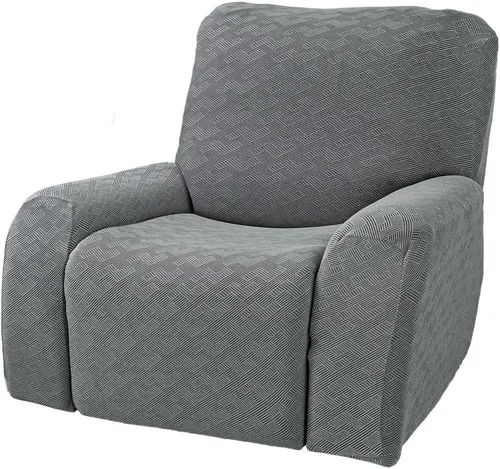 Miniatura 13 de vctops Fundas elásticas para sofá reclinable de 8 piezas, fundas de jacquard grande para sofá reclinable de 3 asientos, protector suave Blanco