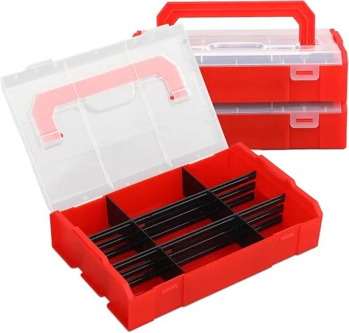 Miniatura 13 de MoNiBloom Organizador de Cajas de Aparejos Pequeñas de 12 Rejillas con Divisores Removibles Compartimento Ajustable Caja de Almacenamiento