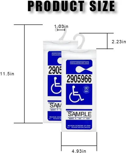 Miniatura 2 de JOYCOURT 2 soportes portátiles para discapacitados, ultra transparente, funda protectora para permiso de estacionamiento para discapacitados