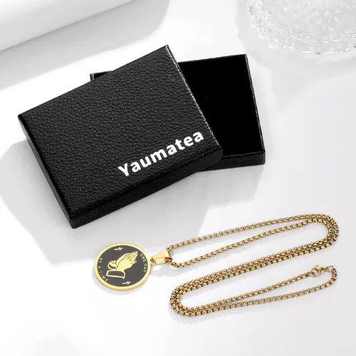 Miniatura 6 de Collar de oración de serenidad con manos en oración, colgante de moneda para hombres y mujeres, señores, oración, versículo bíblico, coraje