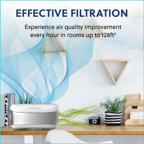 Miniatura 6 de Homedics TotalClean - Purificador de aire de escritorio, filtro HEPA de 360 grados para 128 pies cuadrados, purificador de aire pequeño para oficina