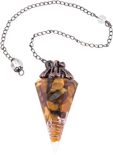 TUMBELLUWA - Péndulo de punta de cristal facetado para reiki para radiestesia de adivinación, piedras de cuarzo hexagonal curativas, péndulo