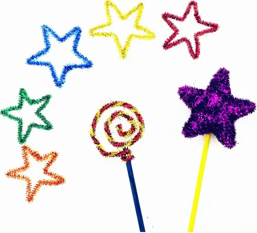 Miniatura 5 de 100 tallos de felpilla de oropel con brillantina, flexibles y flexibles y flexibles para decoración de manualidades creativas, tallos de felpilla