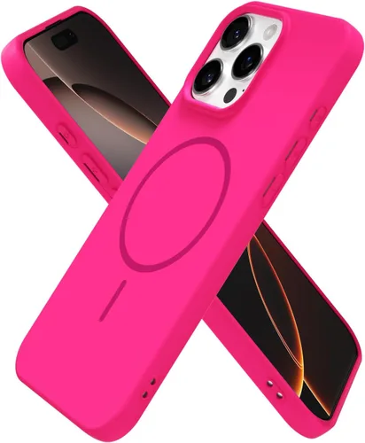 Miniatura 219 de oakxco Funda de silicona Mag Safe para iPhone 17 Pro Max, funda magnética delgada y fina compatible con carga inalámbrica MagSafe, bonita funda Negro