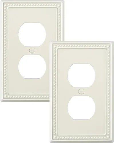 Miniatura 129 de Paquete de 4 placas de cubierta para interruptor de luz de palanca individual, cubiertas decorativas de perlas, placa de pared de metal almendra