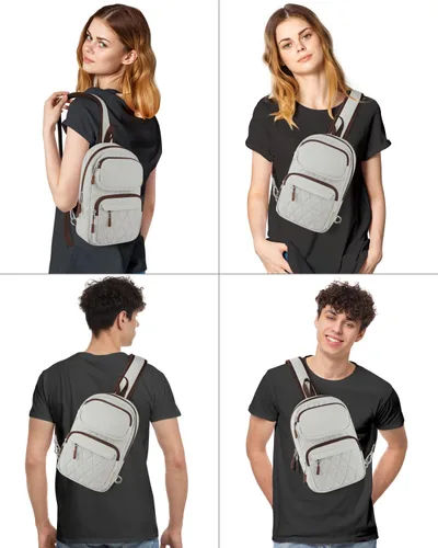 Miniatura 2 de ETRONIK Bolso bandolera para hombres y mujeres, bolso cruzado antirrobo, mochila de hombro, mochila de pecho para viajes, senderismo