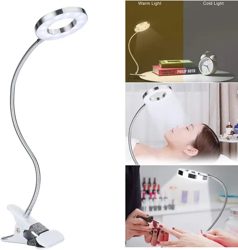 Miniatura 2 de lámpara, USB círculo maquillaje lámpara ceja labio salón de belleza escritorio Led luces con clip