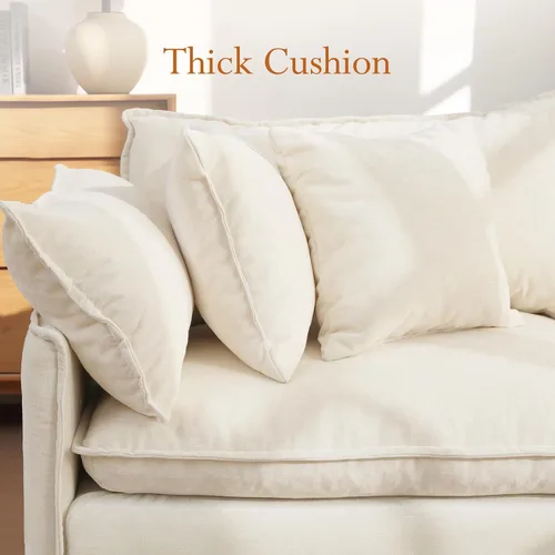 Miniatura 6 de Vesgantti 2 Piece Loveseat & 3 Seater Sofa Set, Modular Cloud Couch, Beige