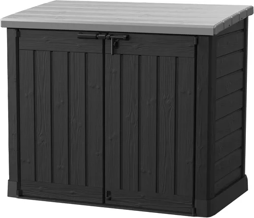 Miniatura 18 de Keter Store-It-Out Prime - Cobertizo de almacenamiento exterior de resina de 4.3 x 3.7 pies con bisagras de fácil elevación, perfecto para Negro