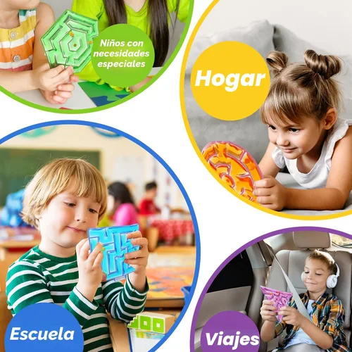Miniatura 6 de Juguetes Esponjosos Sensoriales para Inquietos para Niños: Pack de 4 Juguetes Sensoriales Laberinto para Autismo - Juguetes para Inquietos con Goma
