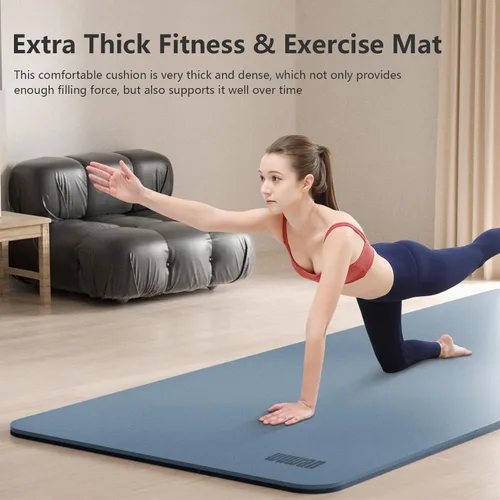 Miniatura 7 de Tapete de yoga ancho de 31.5 in, antideslizante, extra grueso, de 1/3 pulgadas, material TPE de alta resistencia, esterillas de yoga caliente