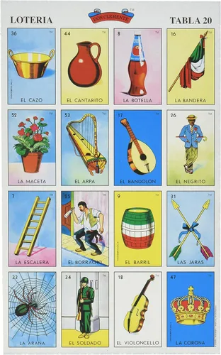 Don Clemente Auténtica Lotería Mexicana Juego de Bingo 20 Tarjetas Coloridas y Educativas